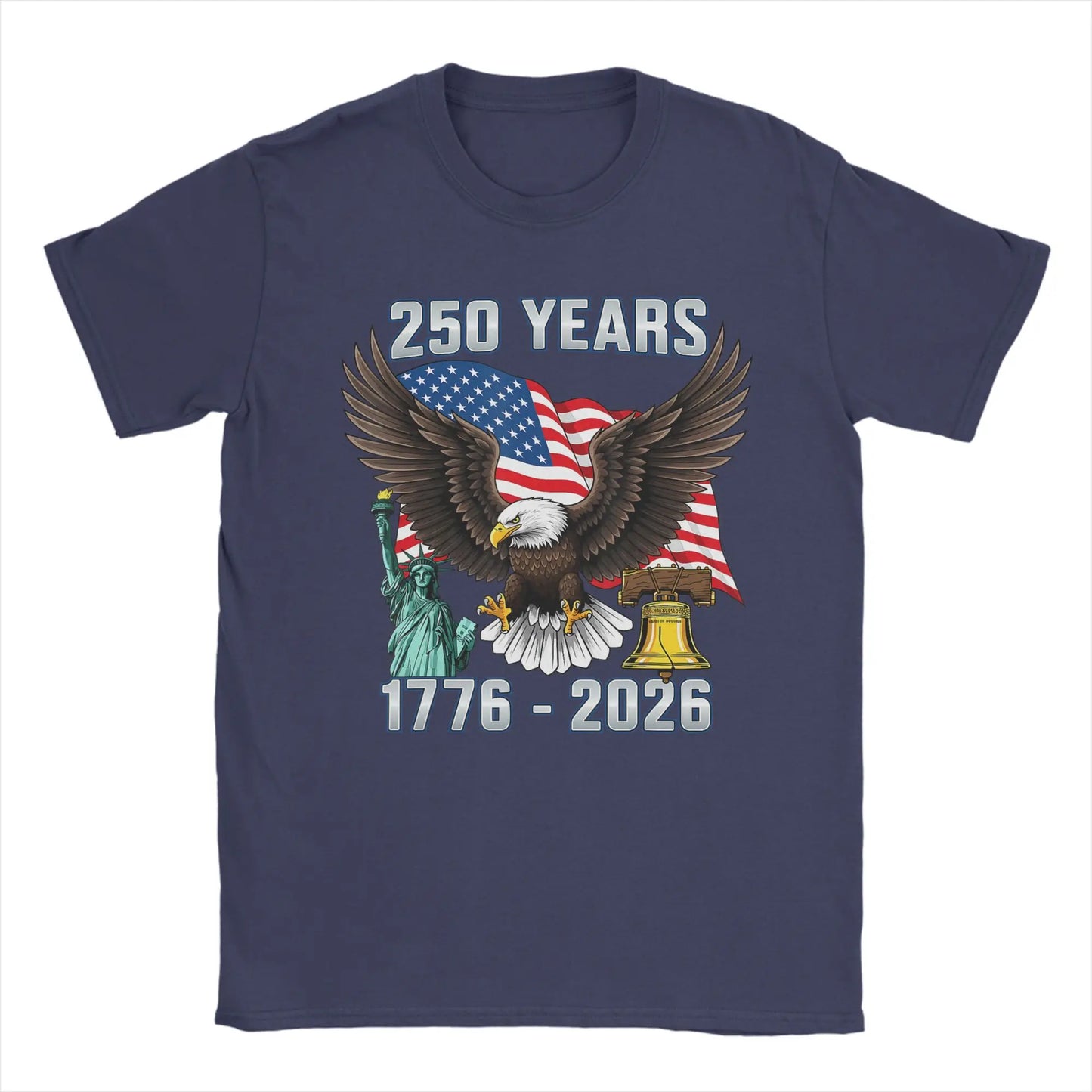 250 Years American 250th Anniversary US USA Flag 4th of July Men T Shirt  Vintage T Pure Cotton Adult Clothing