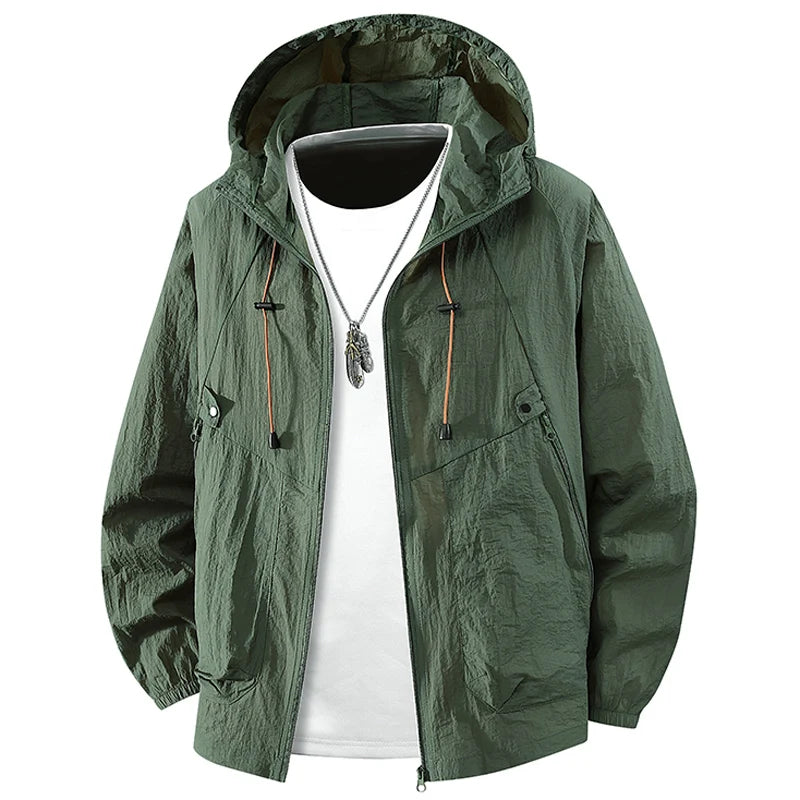 Summer Waterproof Hiking Jackets Men Fishing Cycling Hooded Gym Sports Running Coat Outdoor Sun-Protective Jacket Men Clothing