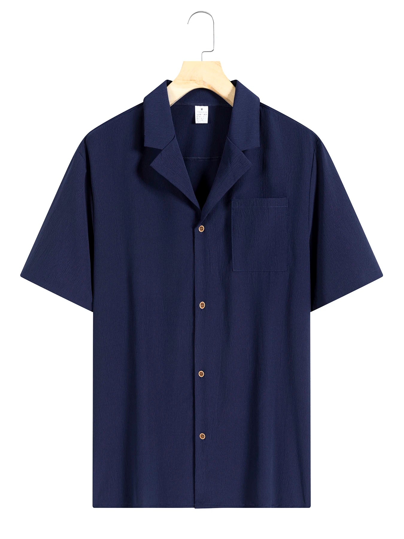 Summer Shirts for Men Casual Short Sleeved Shirts Breathable Solid Color Turn-Down Collar Formal Beach Shirts Male Clothing