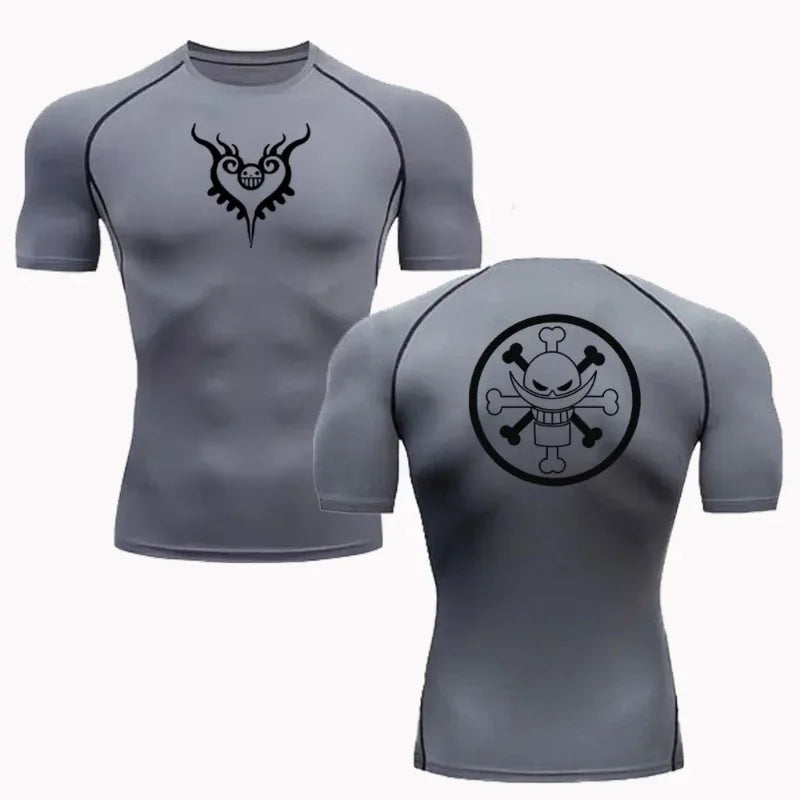 Summer Men Sun-protective Clothing T-shirt Fitness Quick-drying Running Fitness Sports Tight Rashgard High Elasticity Tight Fit