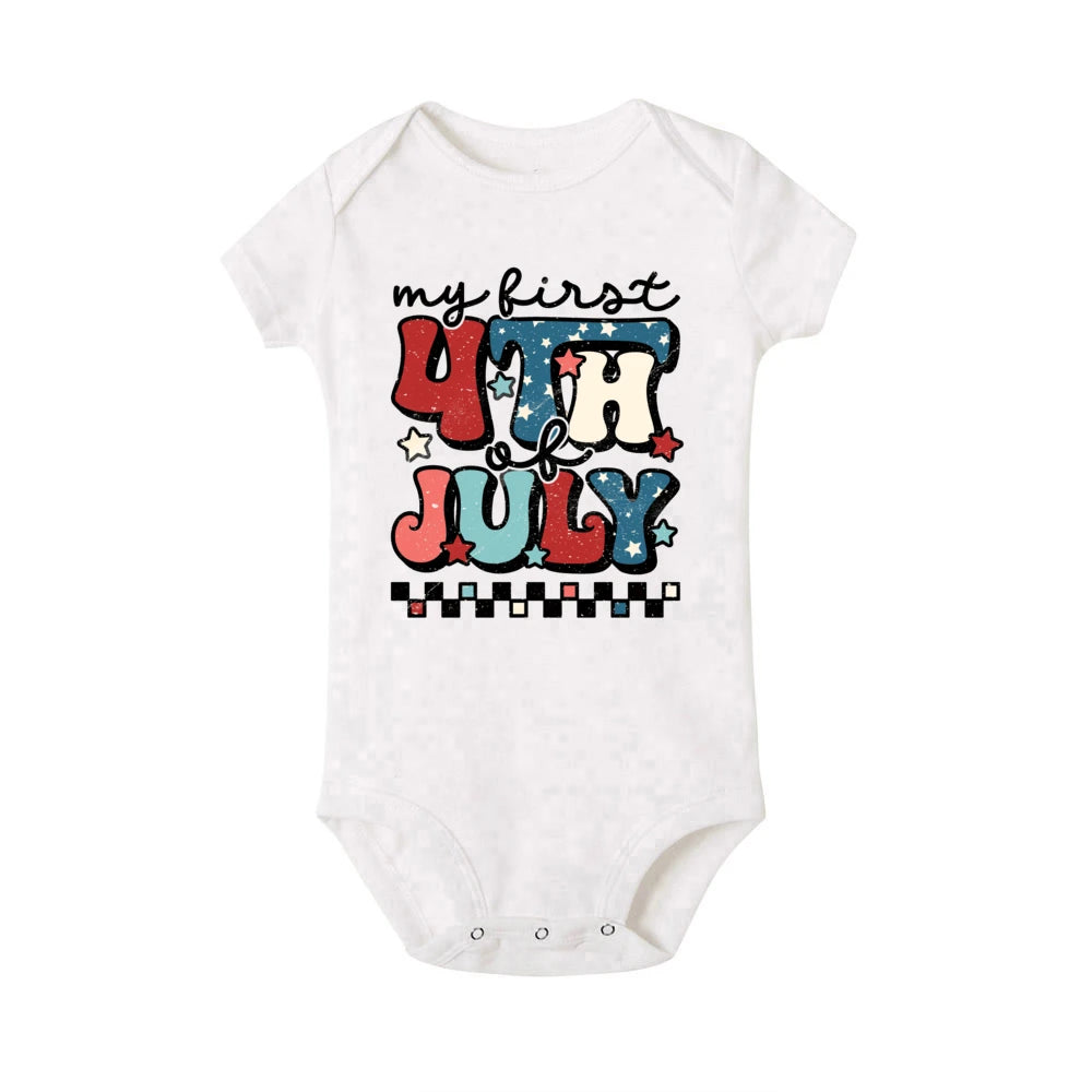 4th of July Printed Baby Romper Infant Independence Day Outfit Bodysuit Newborn Summer Jumpsuit Boys Girls Short Sleeve Clothes