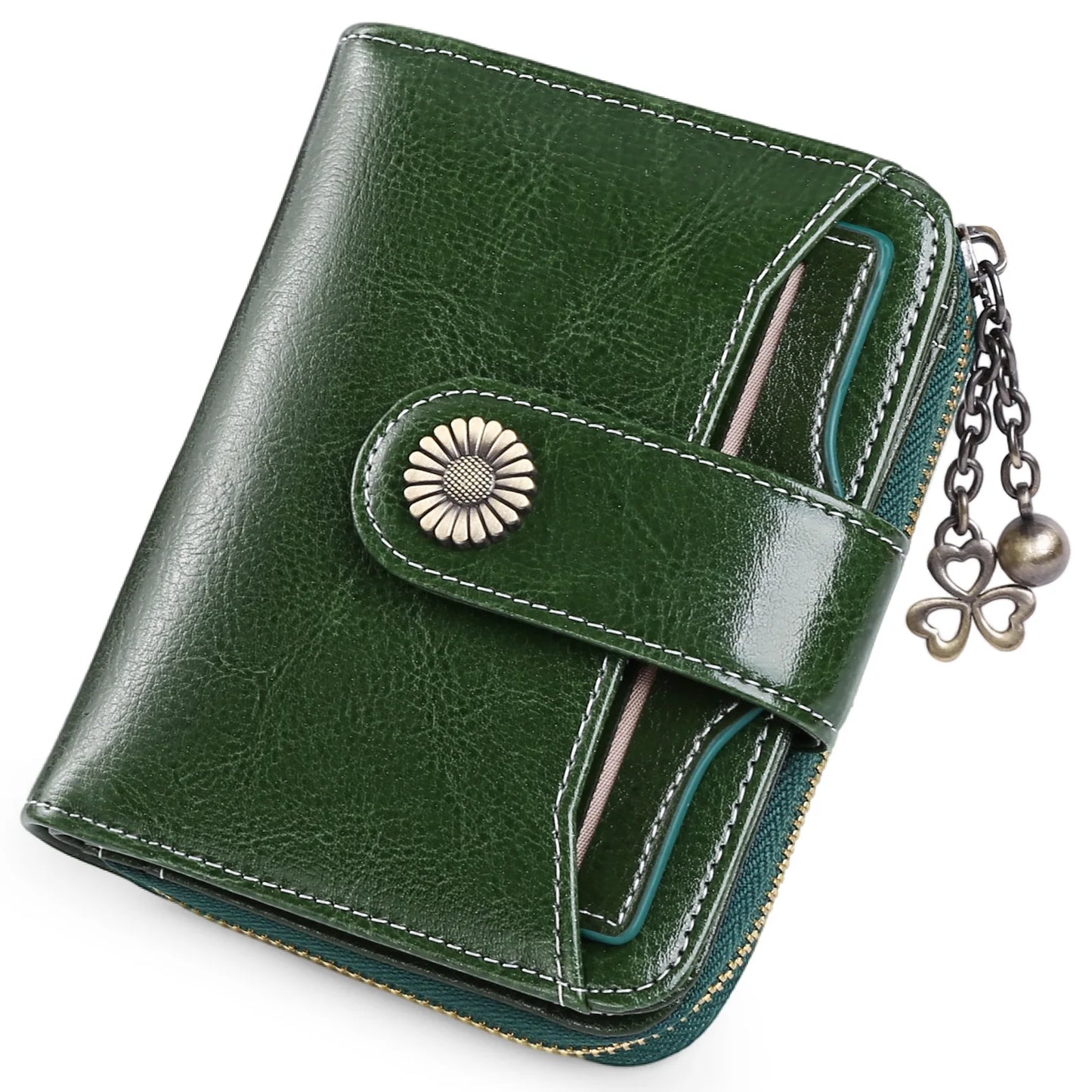 2025 Luxury Women Wallet Lady Split Leather Vintage Bifold Purse Female RFID Card Holder RetroCoins Bag Gift for Mom Box Packing
