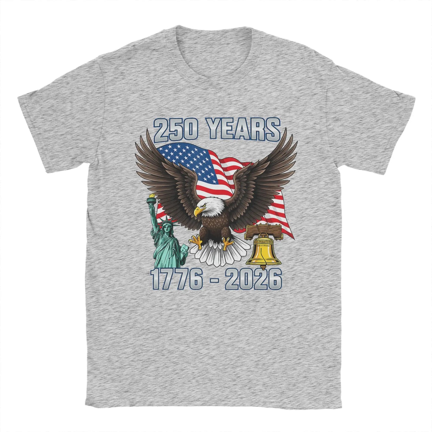 250 Years American 250th Anniversary US USA Flag 4th of July Men T Shirt  Vintage T Pure Cotton Adult Clothing