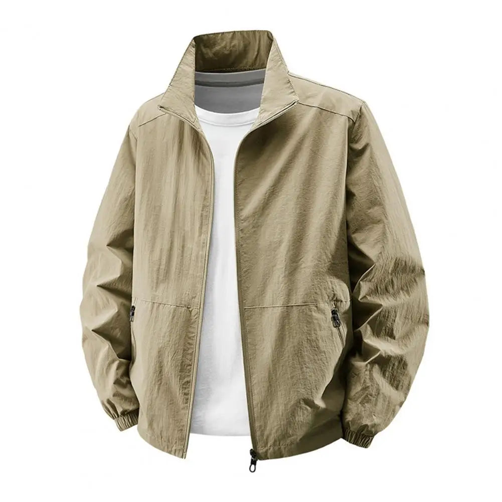 Summer Jackets Men Windbreaker Coats Sports Sunscreen Clothing Men Ultrathin Fishing Wearing Man Stand Collar Zip Up Coats