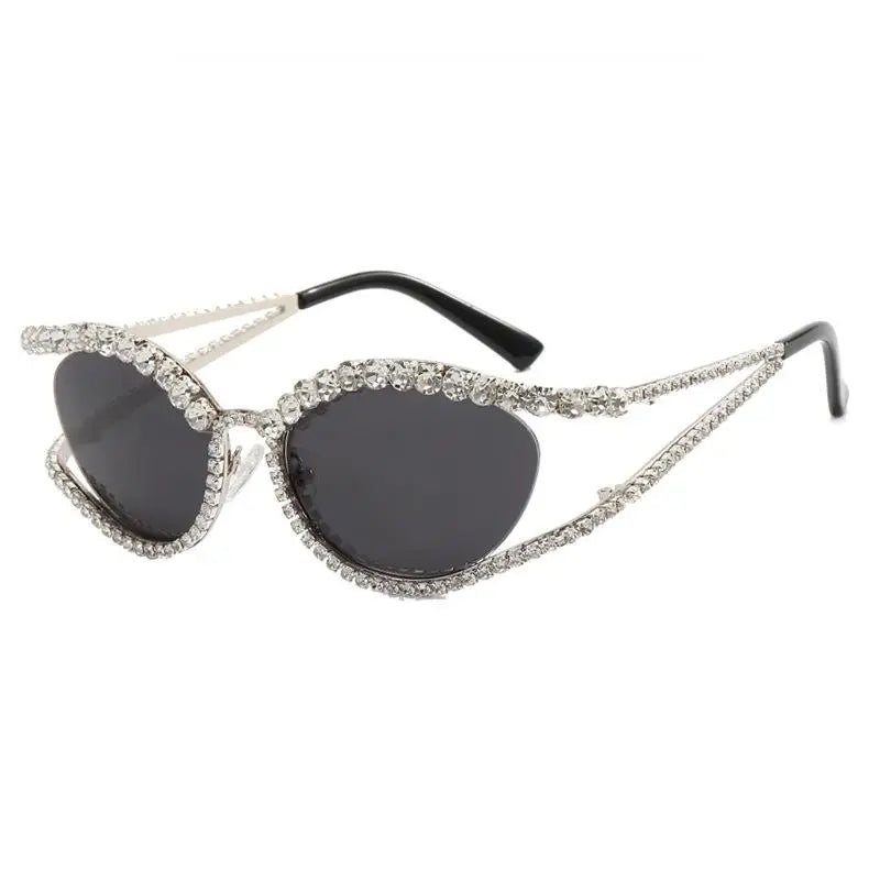 Diamond hollow concave shape sunglasses new ins style sunglasses fashion personality ladies sunglasses trendy street photography