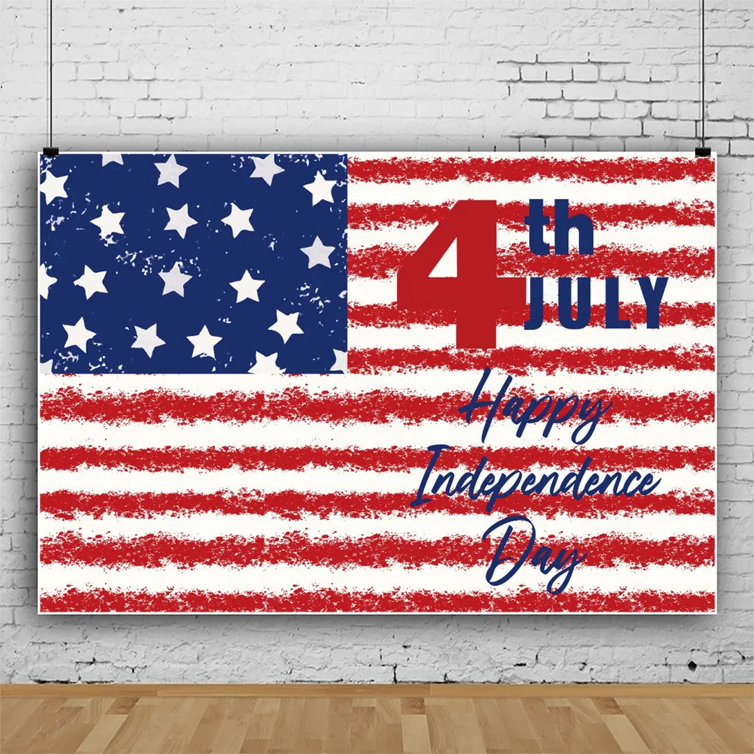 July 4th Independence Day Theme Background USA Flag Star Balloon Celebration Party Decoration Banner Photo Shoot Props Gifts