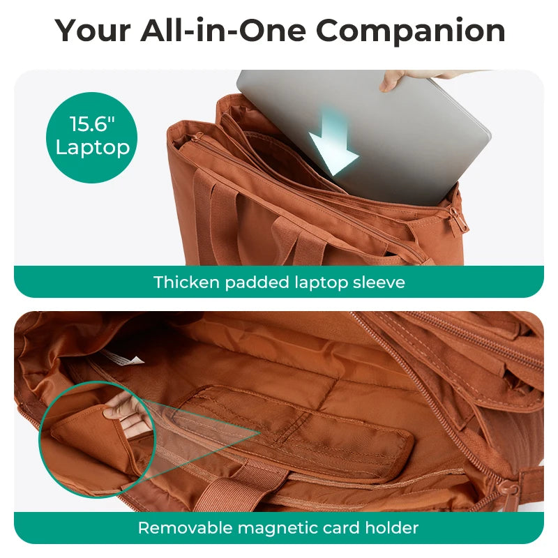 BAGSMART Large Capacity Tote Bag Multiple Pockets Mummy Bag Versatile Messenger Shoulder Bag Women Commuting Handbag