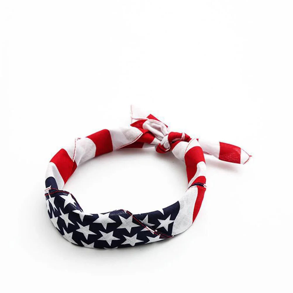 3pcs USA Flag Headscarf Flag Bandanas American Flag Headband Hip Hop Headscarf Patriotic Headwear 4th of July