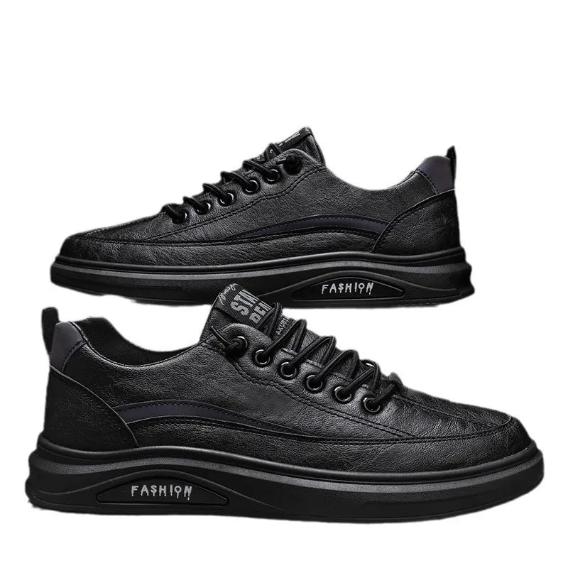 Mens Shoes Man Spring and Autumn Sneakers Male New 2025 Leather Casual Shoes for Men Water Proof Anti-slip Black Sneaker Men's