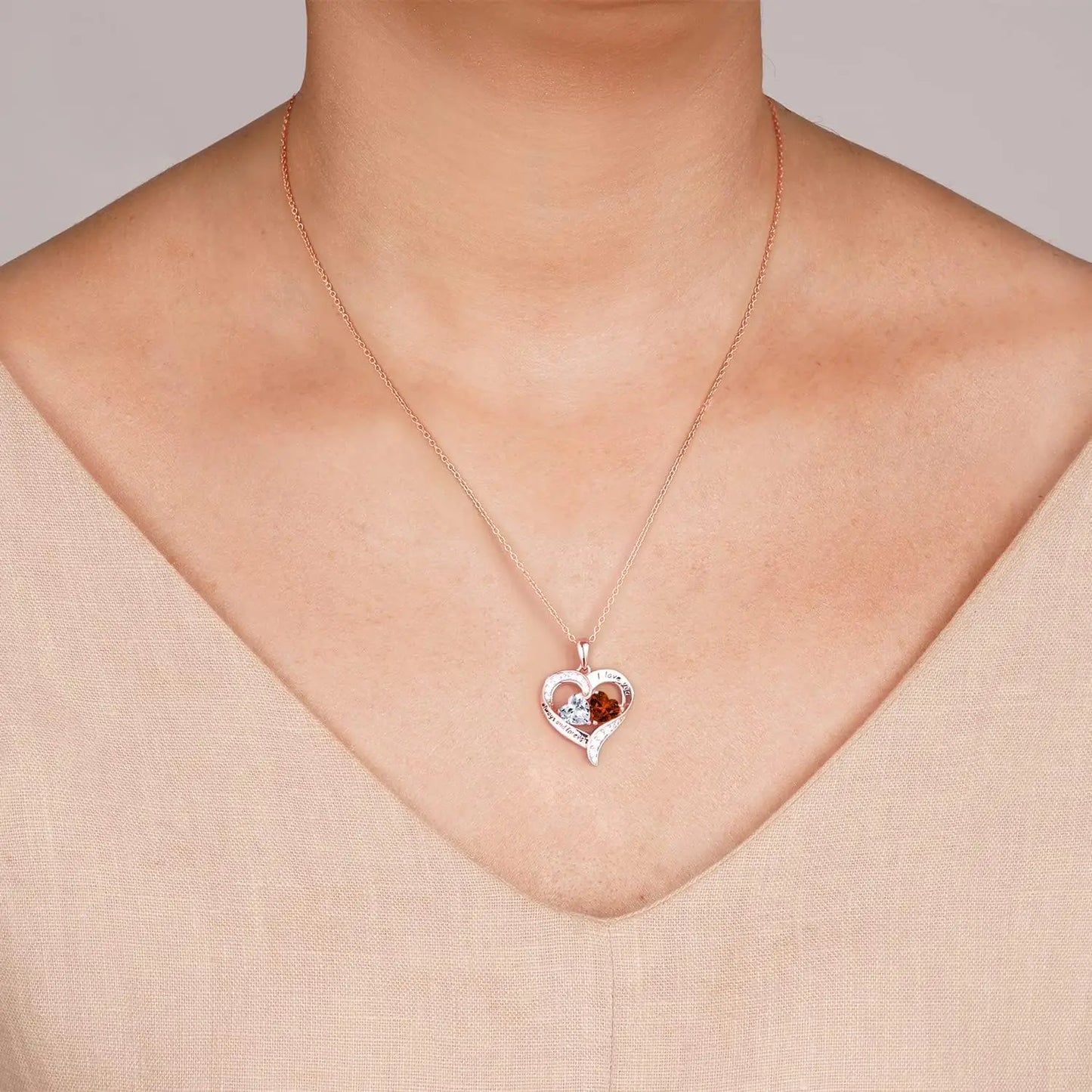 Elegant Red Heart Pendant Necklace with Rose Gift Box - Romantic Valentine’s Day, Birthday, or Mother’s Day Gift for Wife, Mom