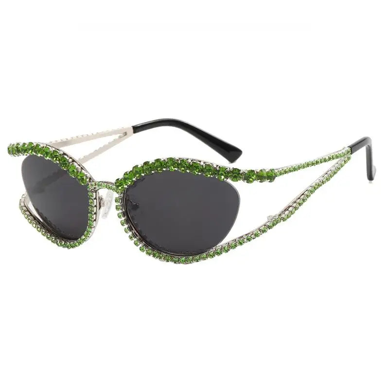 Diamond hollow concave shape sunglasses new ins style sunglasses fashion personality ladies sunglasses trendy street photography
