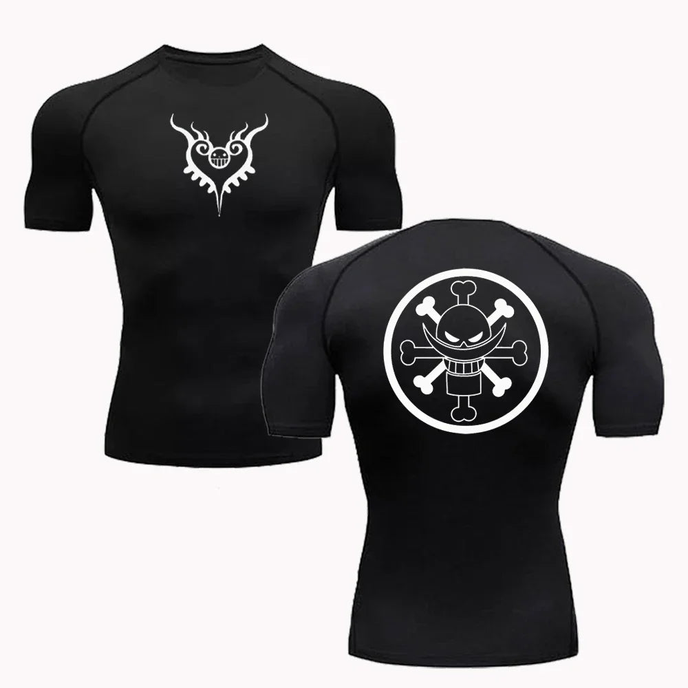 Summer Men Sun-protective Clothing T-shirt Fitness Quick-drying Running Fitness Sports Tight Rashgard High Elasticity Tight Fit