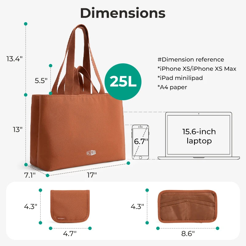 BAGSMART Large Capacity Tote Bag Multiple Pockets Mummy Bag Versatile Messenger Shoulder Bag Women Commuting Handbag