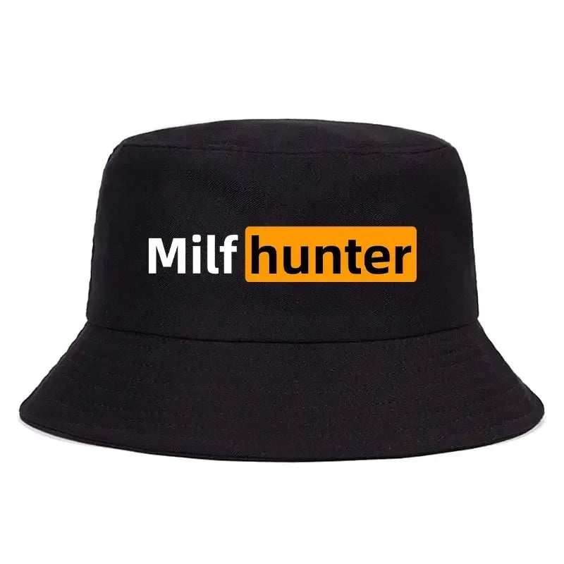 Milf Hunter Fisherman Hats Harajuku Panama Cap Daily Cool Casual Lovely Streetwear Outdoor Vintage Fashion Versatile Bucket Hat