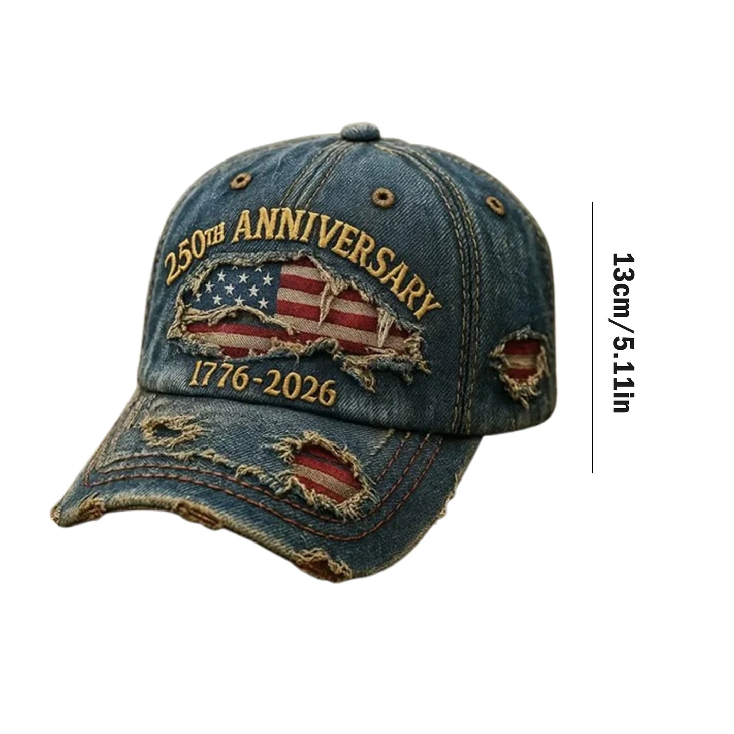 Men's and Women's New Trendy 2026 Commemorative Baseball Hat Fashion Solid Color Distressed Adjustable Casual Sun Cap
