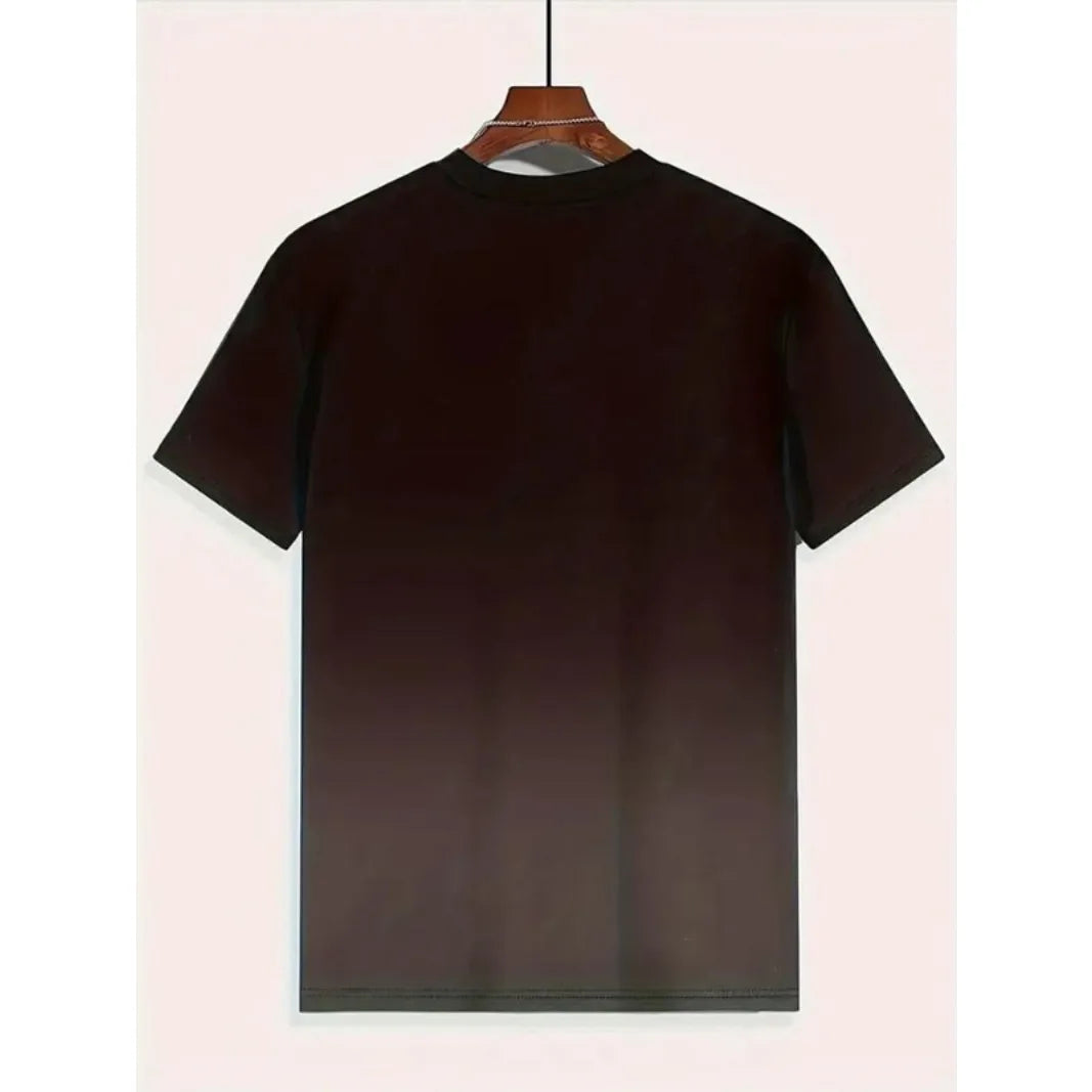 Summer Men Clothes Short Sleeve Round Neck Tops T Shirt Men Casual Fashion Fitness Running Sport Tops High Elasticity