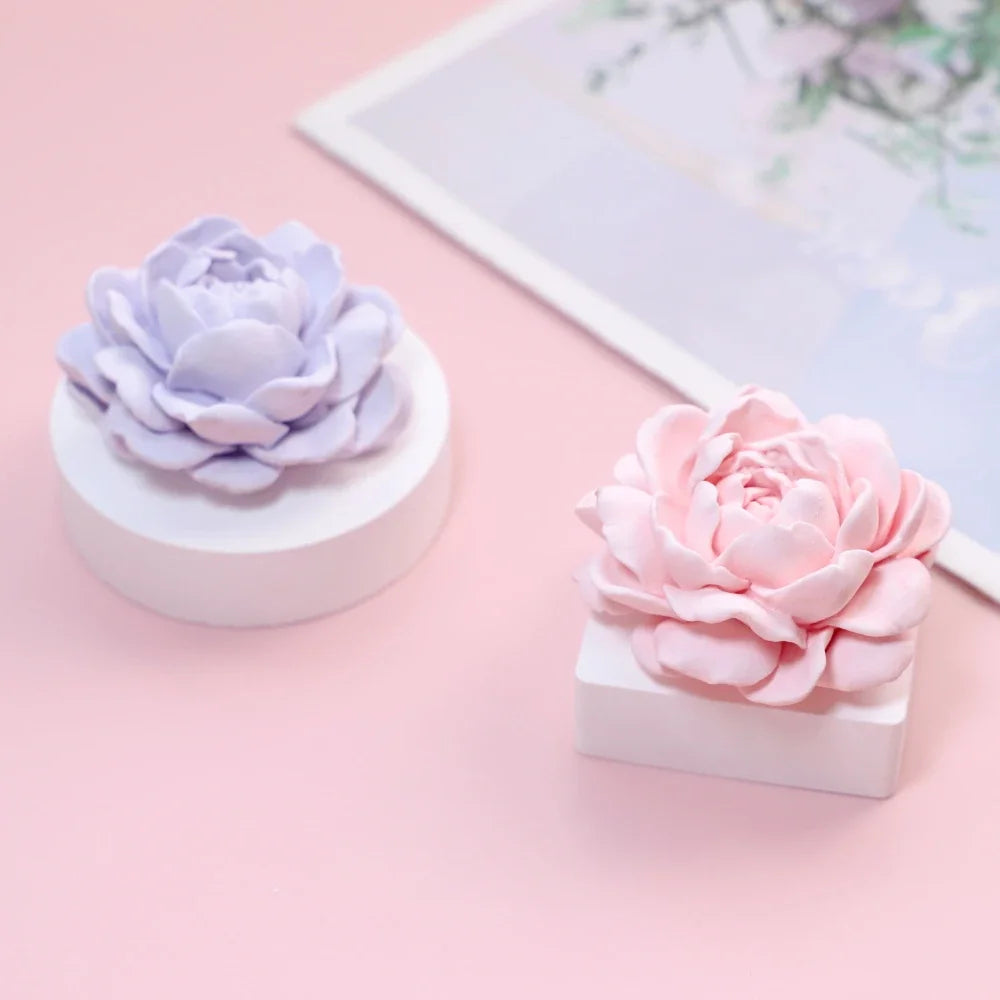 Stack Petal Peony Silicone Candle Molds Jasmine Resin Gypsum Moulds Rose Flower Chocolate Mother’s Day Gifts Birthday Cake Decor