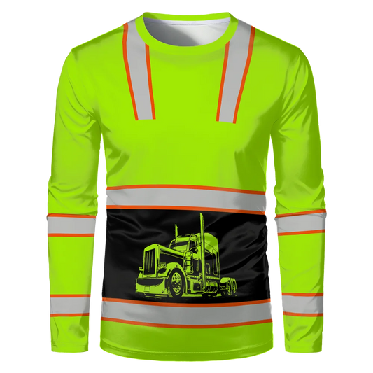 Construction Workers Uniforms Men's T-shirt Loose Casual Classic O Neck Long-sleeve Tops Comfortable And Breathable Work Clothes