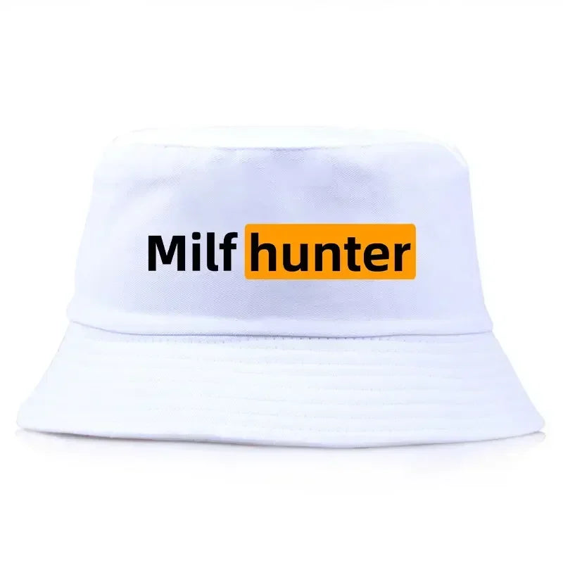 Milf Hunter Fisherman Hats Harajuku Panama Cap Daily Cool Casual Lovely Streetwear Outdoor Vintage Fashion Versatile Bucket Hat
