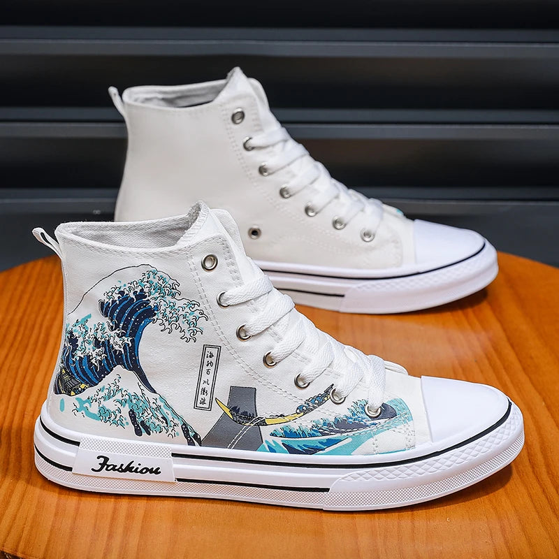 Mens Board Shoes 2025 Fashion New Mesh Breathable Anti Slip Student Walking Shoes Street Trend Low Top Sneakers for Man