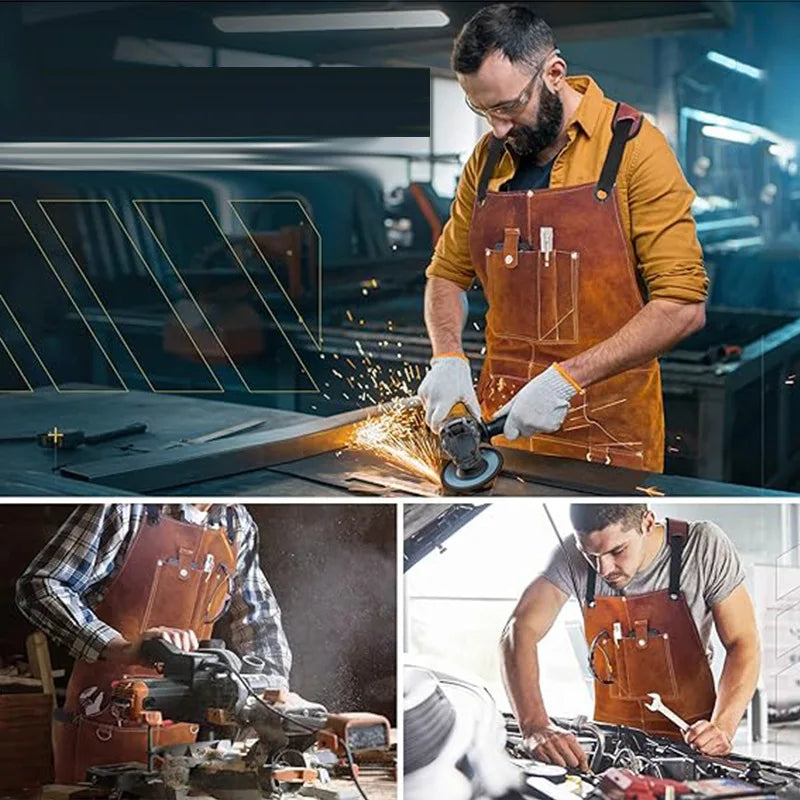 Heavy-Duty Welding Work Apron Outdoor Carpentry BBQ Maintenance Workers' Men's and Women's Work Clothes