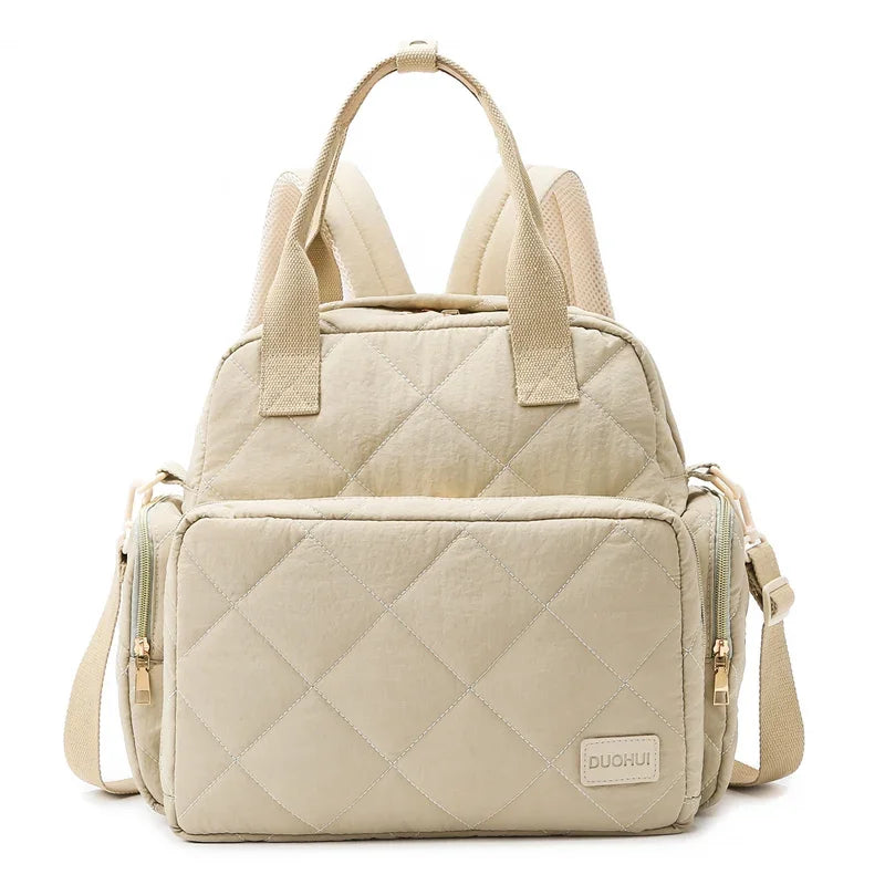Fashionable Mommy Bag Women Waterproof Backpack Large Capacity Travel Multi Layer Pocket Shoulder Luggage Insert Pocket Oxford