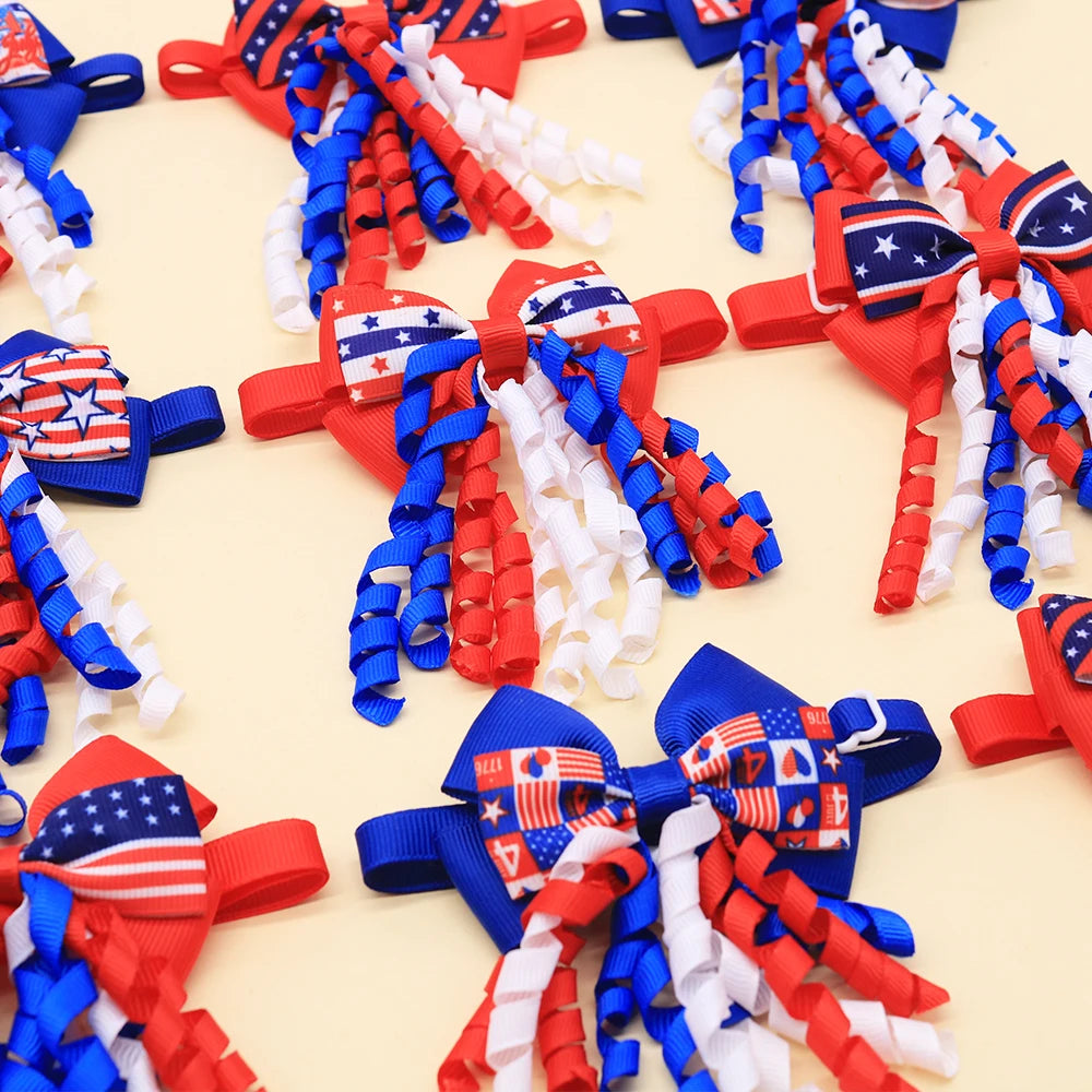50PCS Puppy Bowties For July 4th Independence Day Adjustable Pet Dog Bow Ties Fashion Cat Neckties For Dog Pet Grooming Products