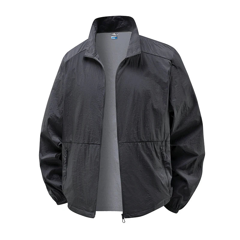 Summer Jackets Men Windbreaker Coats Sports Sunscreen Clothing Men Ultrathin Fishing Wearing Stand Collar Summer Fishing Jacket