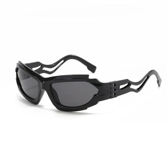 Fashion Cycling Hollow S-shaped Leg Punk Sunglasses Y2K Futuristic Personalized Sun Glasses INS Sports Cycling Glasses