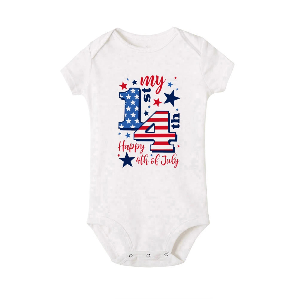 4th of July Printed Baby Romper Infant Independence Day Outfit Bodysuit Newborn Summer Jumpsuit Boys Girls Short Sleeve Clothes
