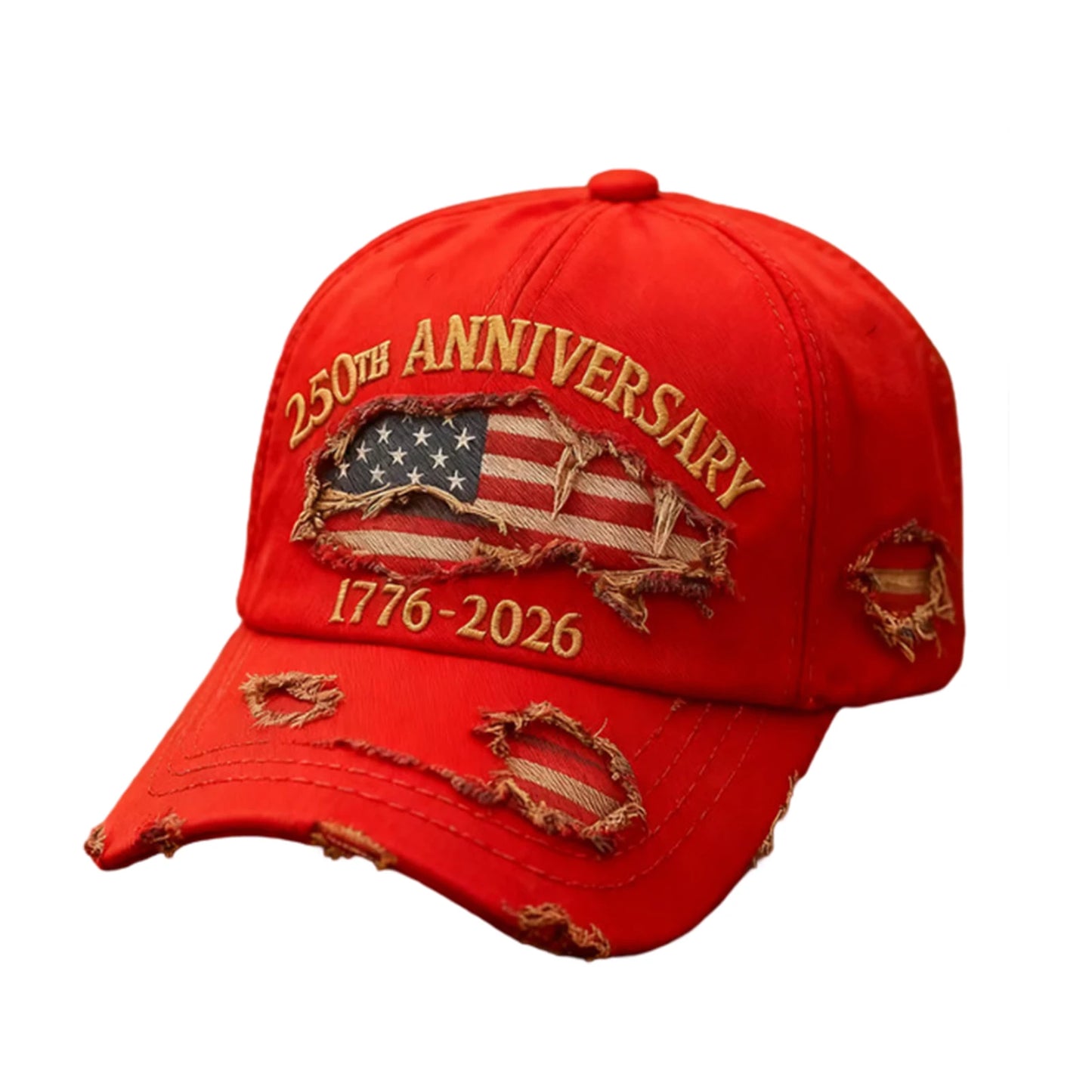 Men's and Women's New Trendy 2026 Commemorative Baseball Hat Fashion Solid Color Distressed Adjustable Casual Sun Cap