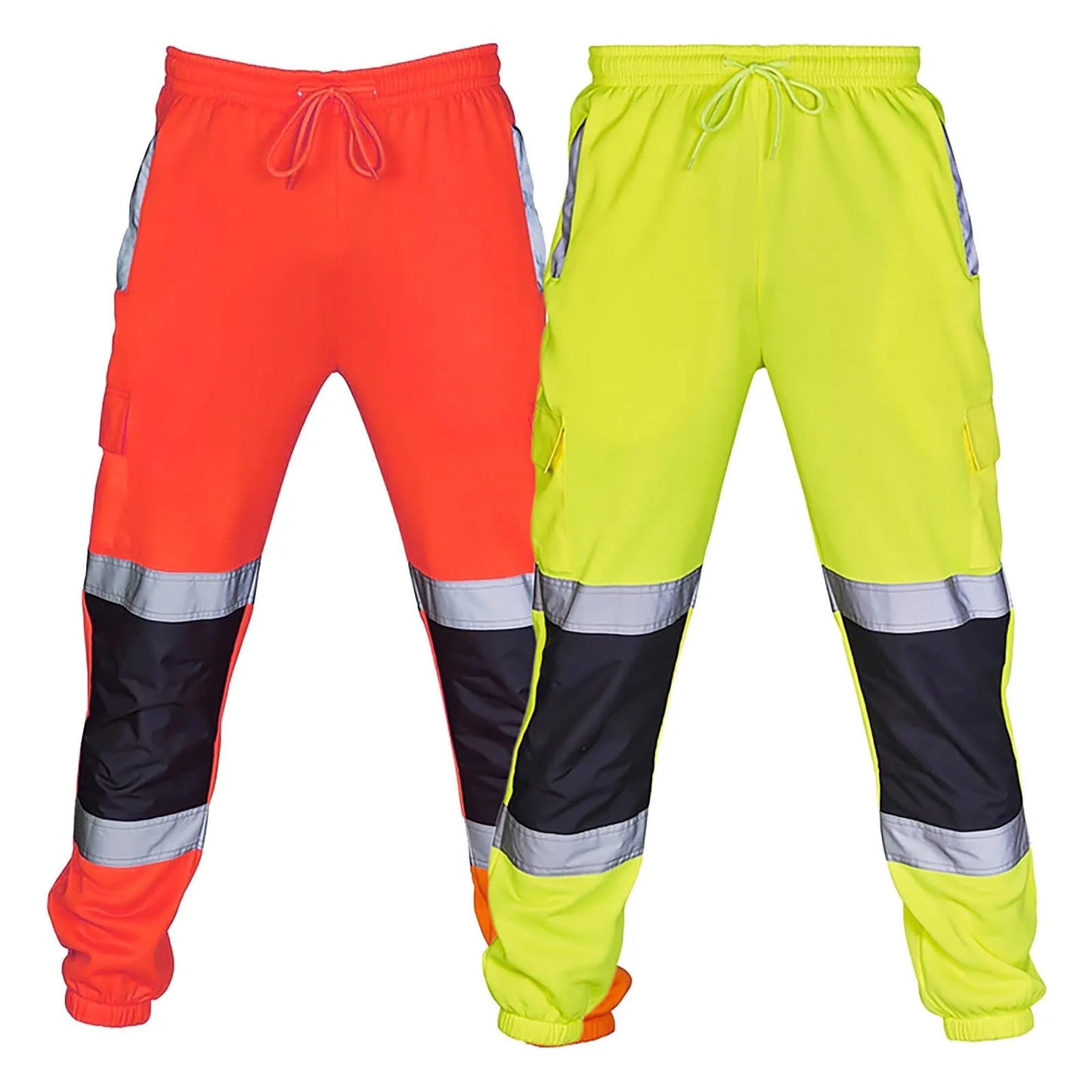Men Trousers Reflective Overalls Multi-pocket Training Sports Trousers Men Road Work High Visibility Overalls Work Casual Pants