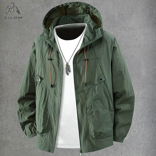 Summer Waterproof Hiking Jackets Men Fishing Cycling Hooded Gym Sports Running Coat Outdoor Sun-Protective Jacket Men Clothing