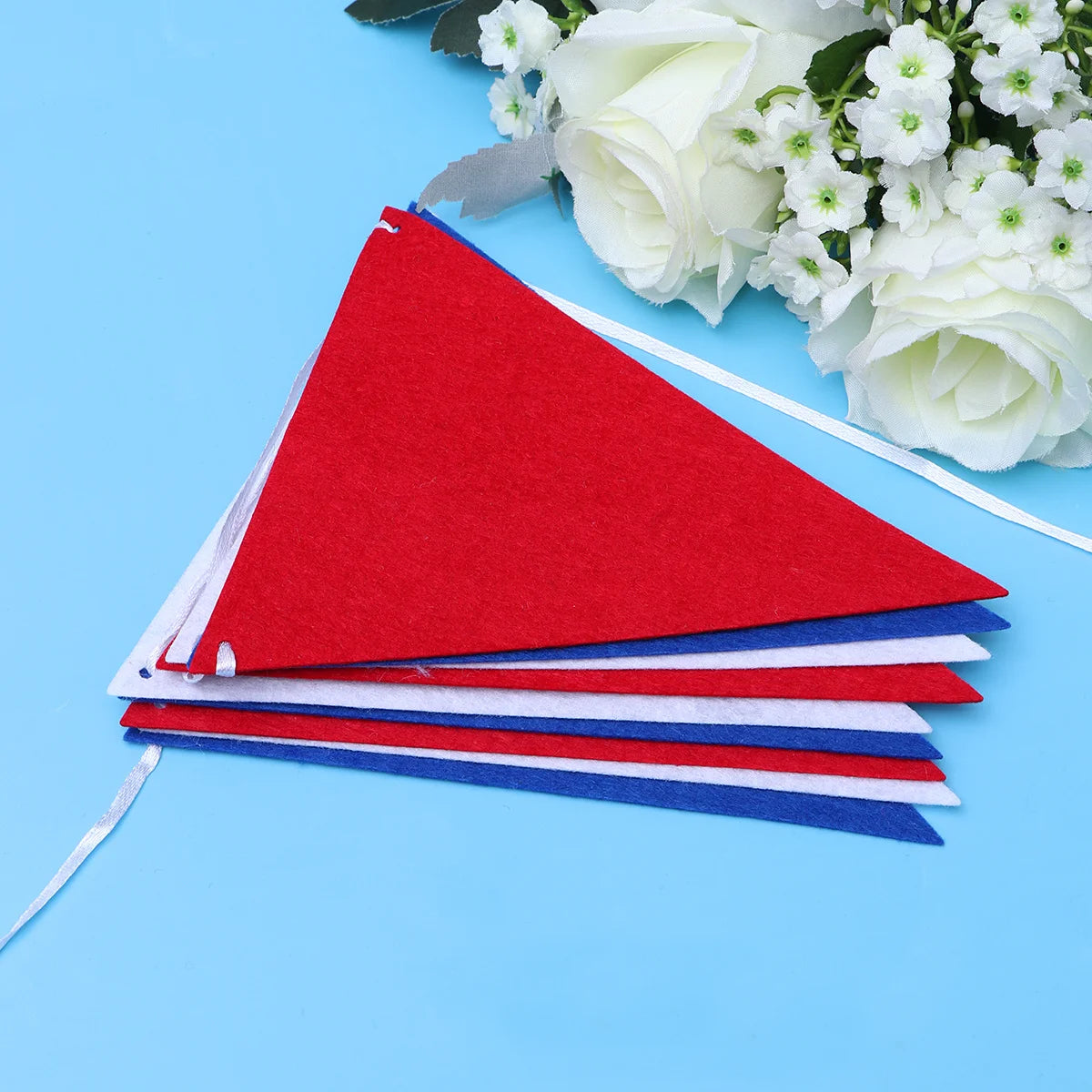 2.5m Fourth of July Bunting Banner Felt Hanging Garland Red Blue White Patriotic Party Decoration Fourth of July Banner