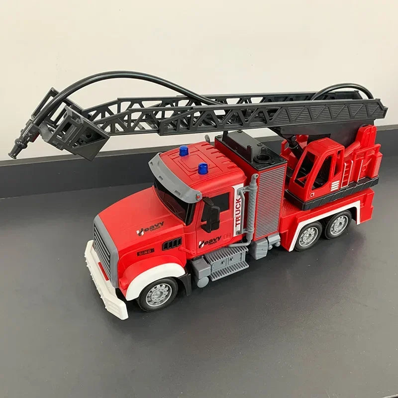 Rc Car Fire Engine Car 2.4G Remote Control Truck with Sound Lights Ladder Sprinkler Rescue Vehicle Kids Xmas Newyear Gift
