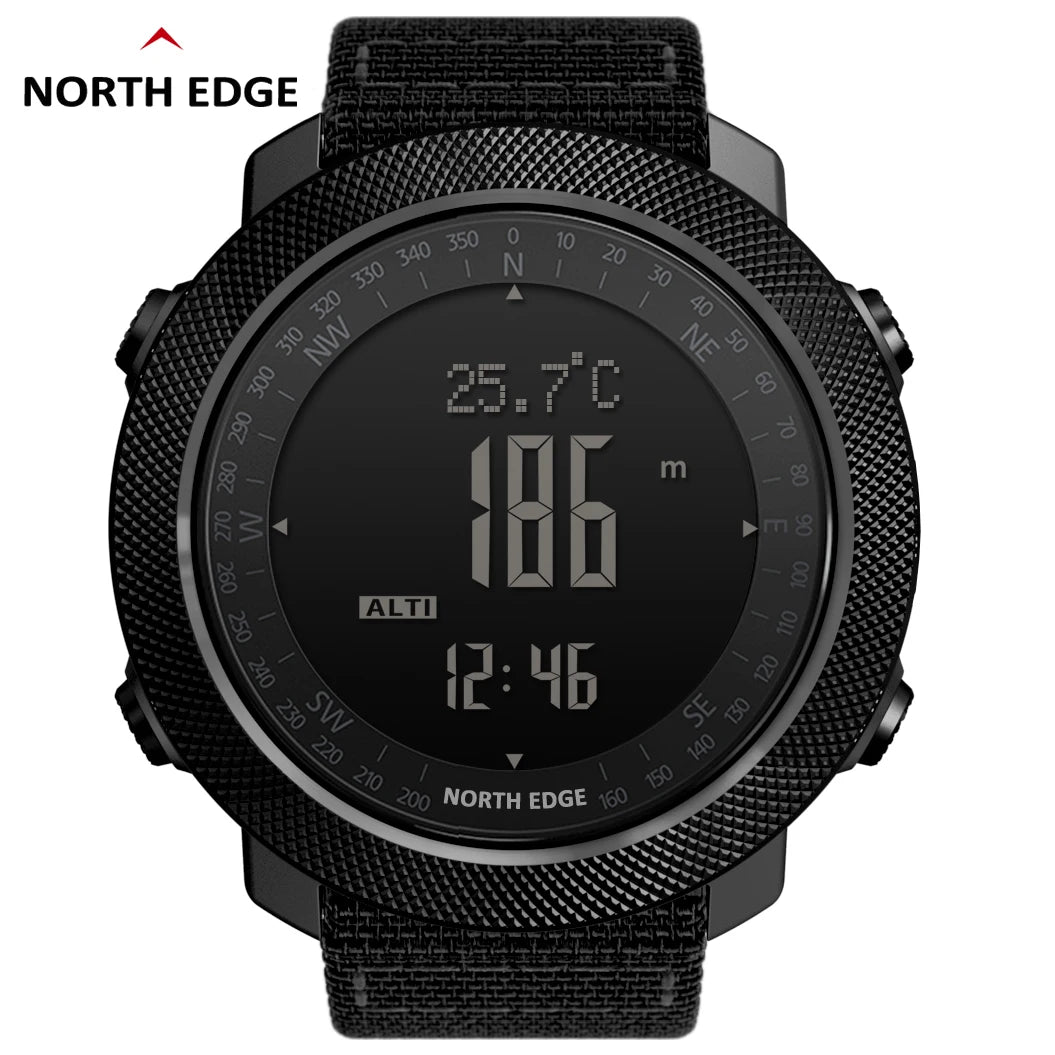 NORTH EDGE Men's Sport Digital Watch – Altimeter, Compass & 50M Waterproof