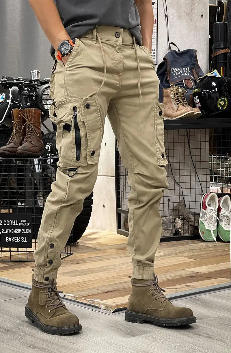 New Tactical Work Pants Men Outdoor Cargo Trousers Multi-pocket Zipper Joggers Autumn Spring Outdoor Workwear Hiking Trousers
