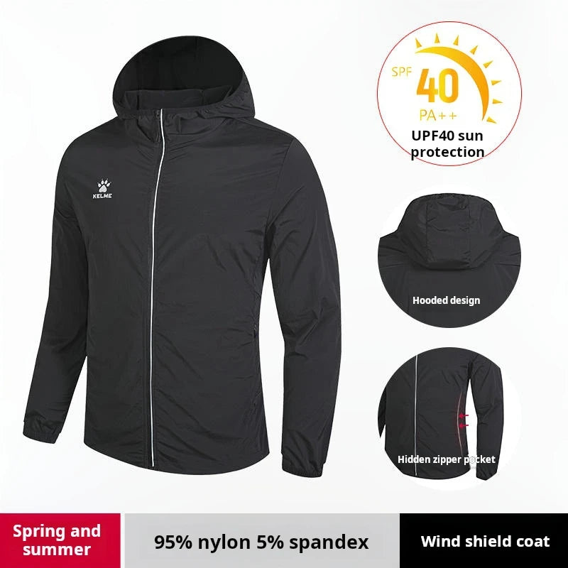 Kelme Sports Windbreaker Summer Anti Uv Sun Protection Jacket For Men And Women Outdoor Lightweight, Breathable And Waterproof