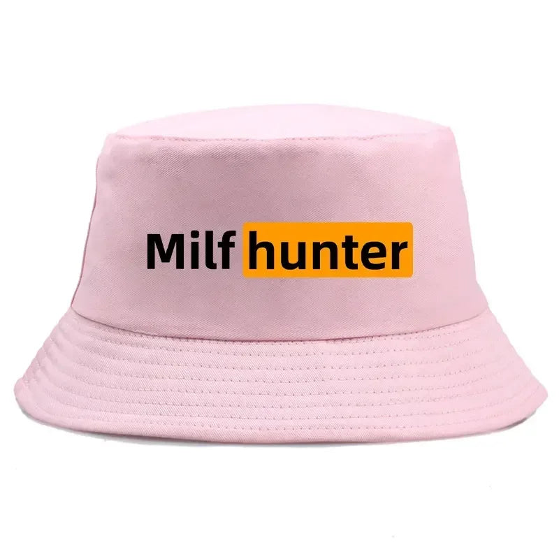 Milf Hunter Fisherman Hats Harajuku Panama Cap Daily Cool Casual Lovely Streetwear Outdoor Vintage Fashion Versatile Bucket Hat