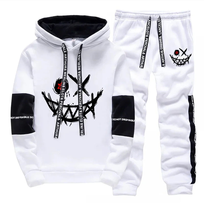 Men's Printed Tracksuit — Casual Hoodie & Sweatpants Streetwear Set