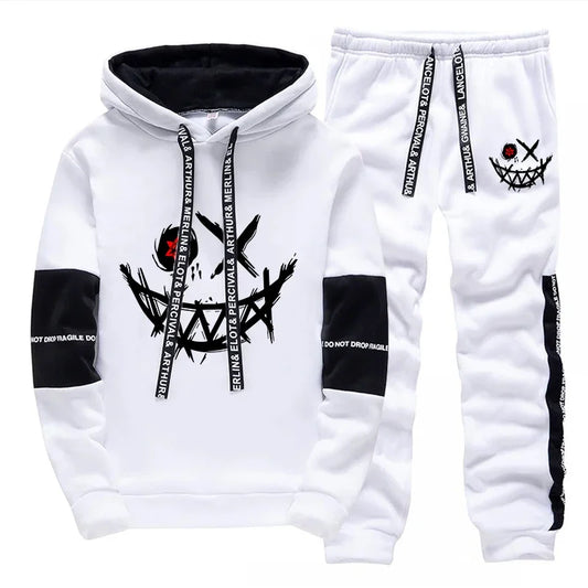 Men's Printed Tracksuit — Casual Hoodie & Sweatpants Streetwear Set