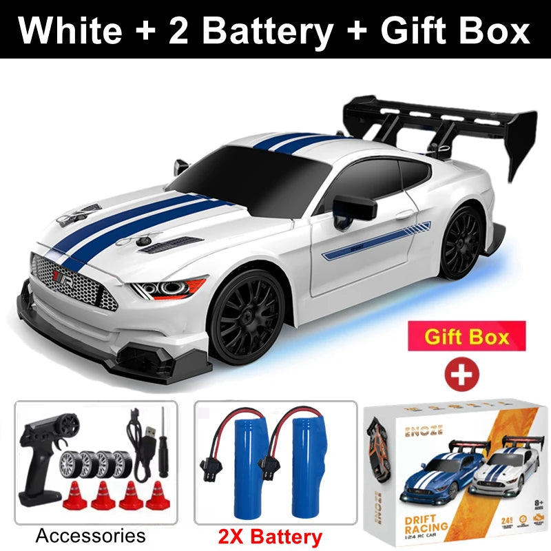 RC Drift Car 4WD Remote Control High Speed Racing Vehicle with LED Lights 2.4GHz Radio 4x4 Off-Road Truck Toy for Children Kids