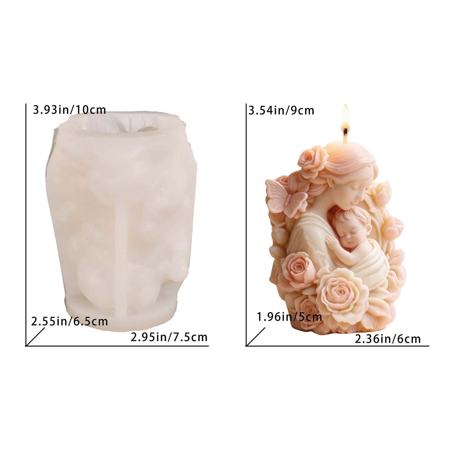 Resin Mold Non-Toxic Gypsum Ornament Mold Flower Mother Mold  For Home Decoration Candle Making Mother’S Day Gift