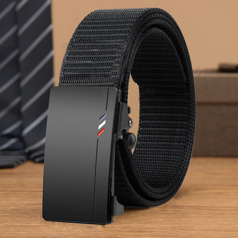 Casual Men's Nylon Belt Woven Canvas Breathable Automatic Buckle Belt For Men Outdoor Sports Strap Fashion Jeans Belt