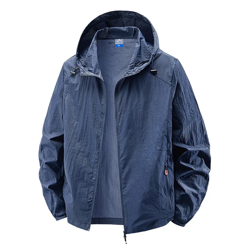 Fast Ship Summer Jackets Men Hooded Windbreaker Coats Camping Sunscreen Clothing Men Ultrathin Fishing Wearing Man Sportswear