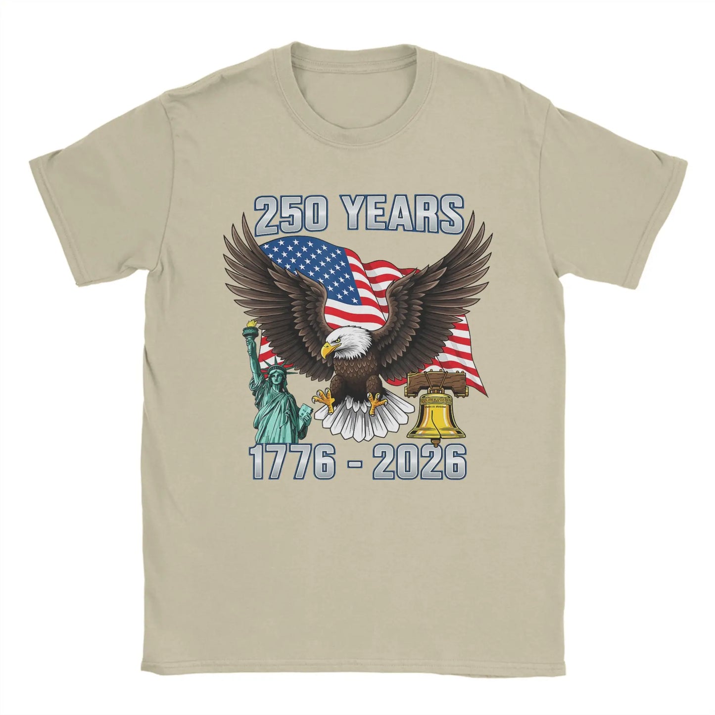 250 Years American 250th Anniversary US USA Flag 4th of July Men T Shirt  Vintage T Pure Cotton Adult Clothing