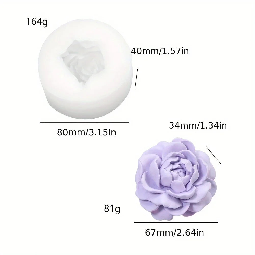 Stack Petal Peony Silicone Candle Molds Jasmine Resin Gypsum Moulds Rose Flower Chocolate Mother’s Day Gifts Birthday Cake Decor