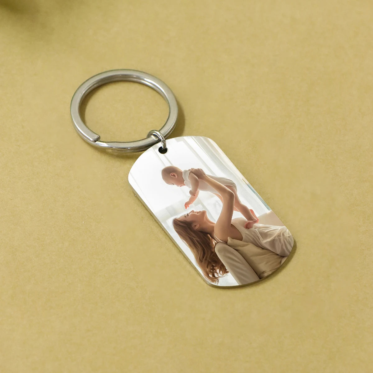 Photo Keychain With Text, Custom Mother’S Day Gift Key Chain For Mom, Personalized Picture Keychain Keepsake, Custom Keychain