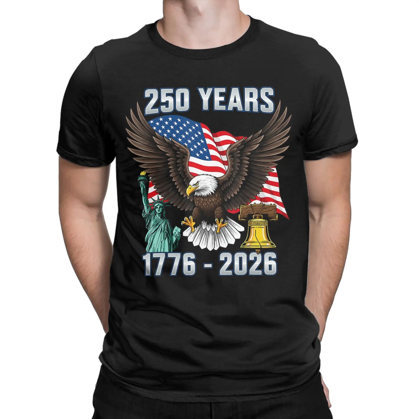250 Years American 250th Anniversary US USA Flag 4th of July Men T Shirt  Vintage T Pure Cotton Adult Clothing