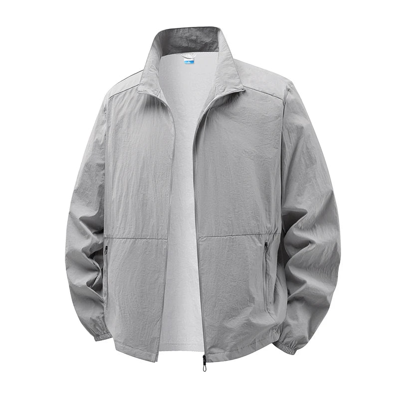 Summer Jackets Men Windbreaker Coats Sports Sunscreen Clothing Men Ultrathin Fishing Wearing Stand Collar Summer Fishing Jacket